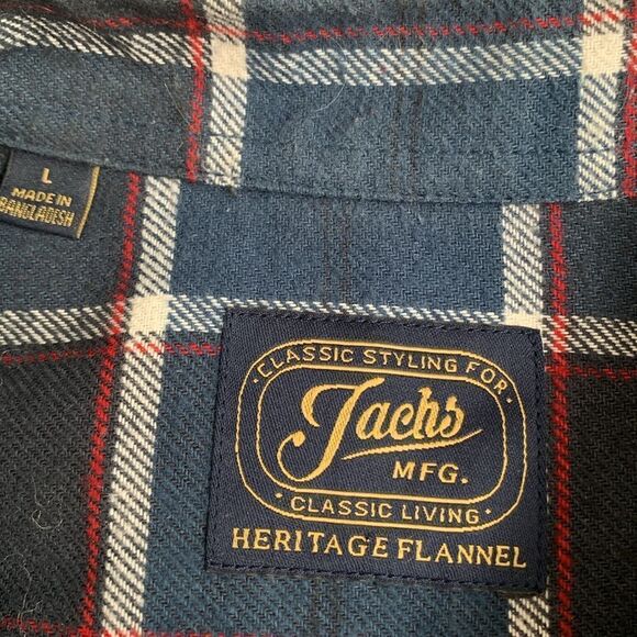 Jacks Classic Heritage Flannel Cotton Buttons Pockets Men’s Shirt Size L - Picture 7 of 9